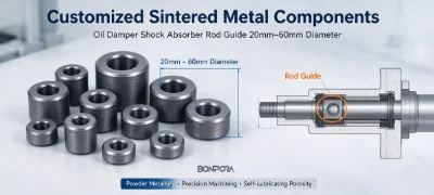 Custom Sintered Metal Components | Shock Absorber Rod Guide 20–60mm | Bonpora
