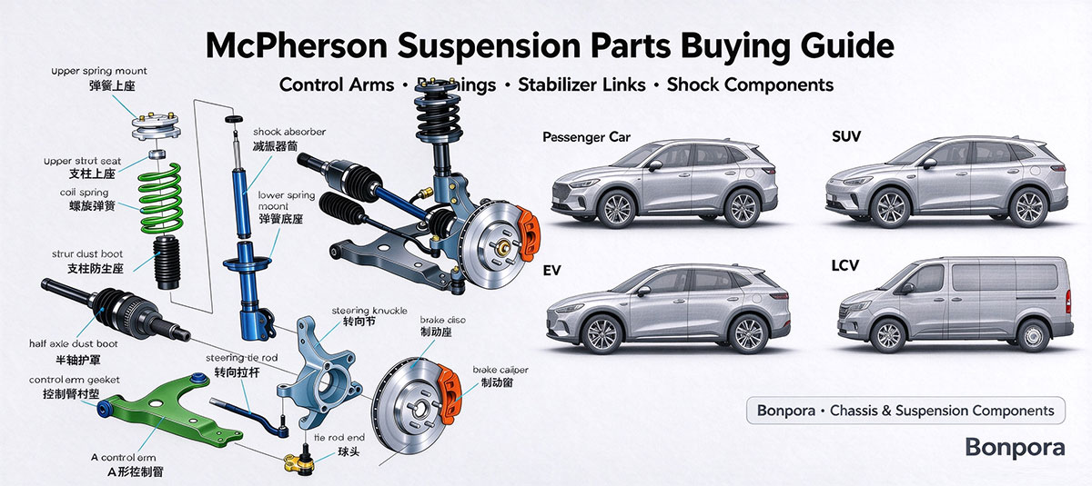 McPherson Suspension Parts Buying Guide | Control Arms, Bushings, Stabilizer Links and Shock Components