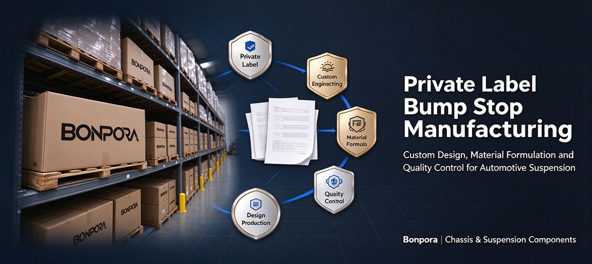 Private label bump stops packed in printed cartons with label and barcode verification