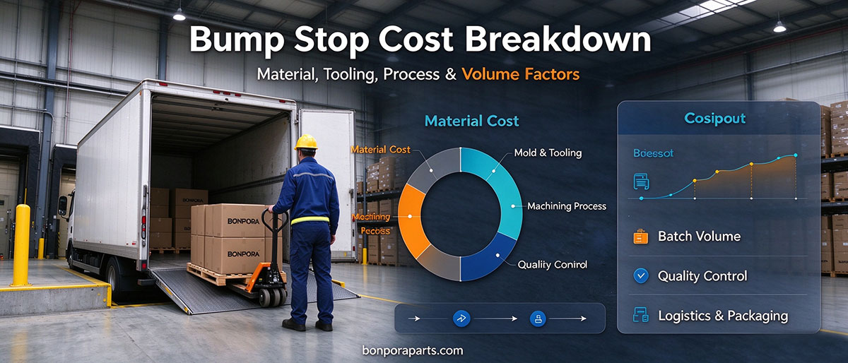 Bump stop cost worksheet with compound, moulding, tooling and freight lines