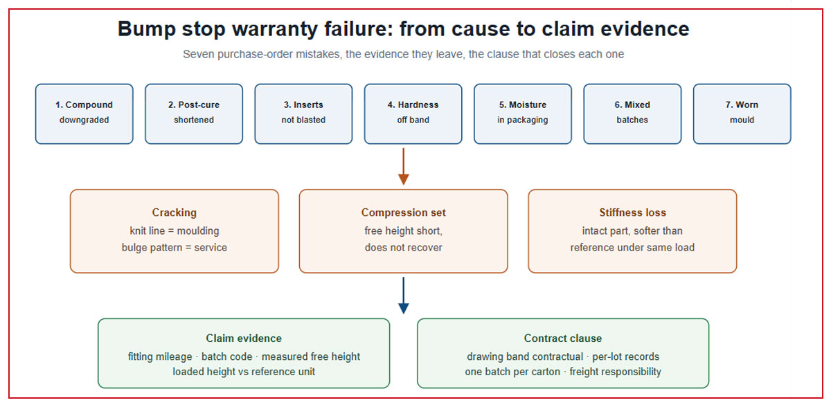 Bump stop warranty failure: from cause to claim evidence