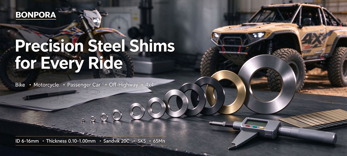 Steel Shims: Size Chart, Materials and Applications for Bike, Motorcycle, Passenger Car, Off-Highway and 4x4